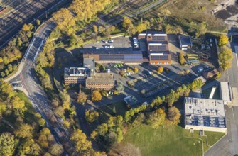 Aerial view, medl gas supply company, Styrum - South, Mülheim an der Ruhr, Ruhr area, North