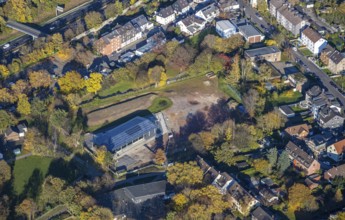 Aerial view, sports field Von-der-Tann-Straße, new sports park Styrum with park of the Feldmann