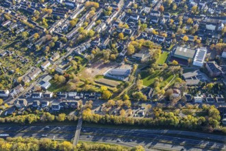 Aerial view, sports field Von-der-Tann-Straße, new sports park Styrum with park of the Feldmann
