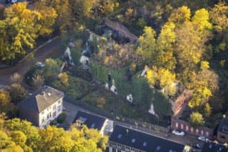 Aerial view, ruin Ibing brewery, Heuweg, Saarn, Mülheim an der Ruhr, Ruhr area, North