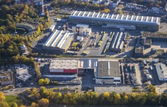Aerial photograph, Depot Ruhrbahn GmbH, Alte Dreherei, Broich - Ost, Mülheim an der Ruhr, Ruhr