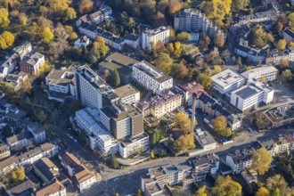 Aerial view, Protestant hospital, new buildings Schulstraße, Altstadt I - Südwest, Mülheim an der