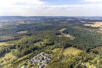 Aerial view, construction site new elevated tank Waldemei, Menden, Sauerland, Märkischer Kreis,