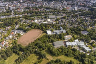 Aerial view, Windthorststraße school centre, Städt. Comprehensive school Menden, school Am Gelben