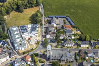 Aerial photo, construction site, Heidestrasse development area, Menden, Sauerland, Märkischer