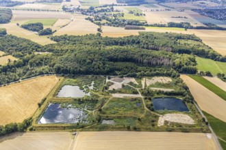 Aerial view, former sewage sludge landfill, Menden, Sauerland, Märkischer Kreis, North
