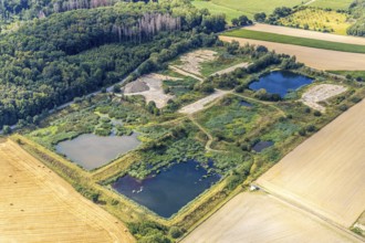 Aerial view, former sewage sludge landfill, Menden, Sauerland, Märkischer Kreis, North