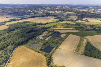 Aerial view, former sewage sludge landfill, Menden, Sauerland, Märkischer Kreis, North