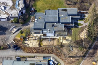 Aerial photo, Kindergarten St. Franziskus, Meschede, Sauerland, North Rhine-Westphalia, Germany,