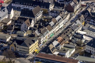 Aerial view, shopping street Ruhrstraße, Meschede, Sauerland, North Rhine-Westphalia, Germany, DE,