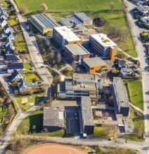 Aerial view, Gymnasium der Stadt Meschede, Löttmaringhausen, Meschede, Sauerland, North