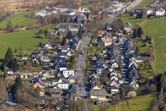 Aerial view, district Heinrichsthal, Meschede, Sauerland, North Rhine-Westphalia, Germany, DE,