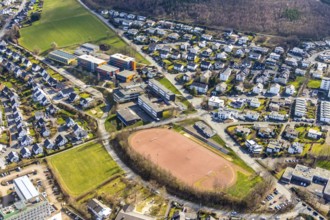 Aerial view, Gymnasium der Stadt Meschede, sports facilities, Löttmaringhausen, Meschede,