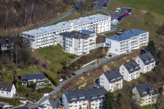 Aerial view, day care DRK Meschede, Meschede, Sauerland, North Rhine-Westphalia, Germany, DE,