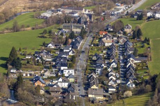 Aerial view, district Heinrichsthal, Meschede, Sauerland, North Rhine-Westphalia, Germany, DE,