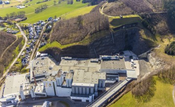 Aerial photo, Brewery C.& A. VELTINS GmbH & Co. KG, Grevenstein, Meschede, Sauerland, North