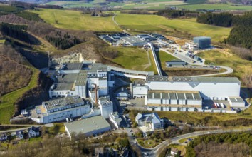 Aerial view, Brewery C.& A. VELTINS GmbH & Co. KG, new construction high-bay warehouse,