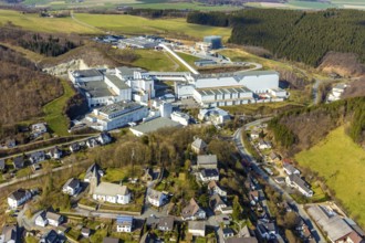 Aerial view, Brewery C.& A. VELTINS GmbH & Co. KG, new construction high-bay warehouse,