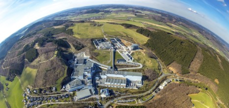 Aerial view, Brewery C.& A. VELTINS GmbH & Co. KG, new high-bay warehouse, super wide angle,
