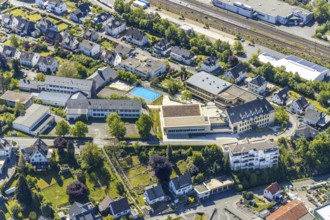 Aerial photo, St. Walburga-Realschule, Meschede, Sauerland, North Rhine-Westphalia, Germany, An