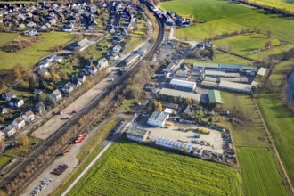 Aerial view, aerial view Wennemen, industrial area Im Ruhr Valley, railway station, goods station