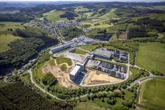 Aerial view, Brewery C.& A. VELTINS GmbH & Co. KG, new construction high-bay warehouse,