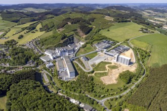 Aerial view, Brewery C.& A. VELTINS GmbH & Co. KG, new construction high-bay warehouse,