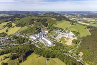 Aerial view, Brewery C.& A. VELTINS GmbH & Co. KG, new construction high-bay warehouse,