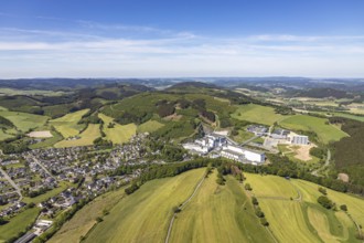 Aerial view, Brewery C.& A. VELTINS GmbH & Co. KG, new construction high-bay warehouse,