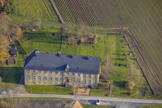 Aerial view, Former Galilee Monastery, Enste, Meschede, Sauerland, North Rhine-Westphalia, Germany,