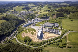 Aerial view, Brewery C.& A. VELTINS GmbH & Co. KG, new construction high-bay warehouse,