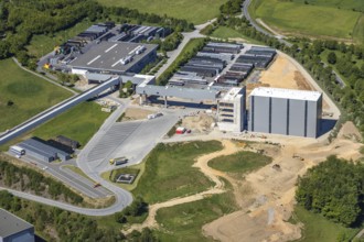 Aerial view, Brewery C.& A. VELTINS GmbH & Co. KG, new construction high-bay warehouse,