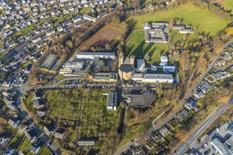 Aerial view, Königsmünster Abbey with Benedictine grammar school, House of Silence, Klosterberg,