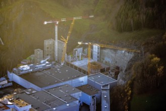 Aerial view, Brewery C.& A. VELTINS GmbH & Co. KG, construction site, Grevenstein, Meschede,