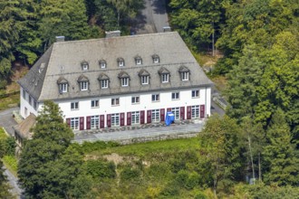 Aerial view, Youth Hostel Meschede Haus Dortmund, Meschede, Sauerland, Hochsauerlandkreis, North