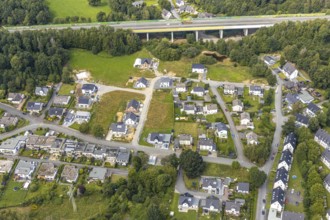 Aerial view, construction site new development area SchuÌˆtzenhaus-Nord, Liegnitzer Straße,