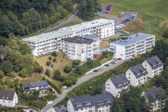 Aerial view, DRK Seniorenzentrum Bernhard-Salzmann-Haus, Meschede, Sauerland, Hochsauerlandkreis,