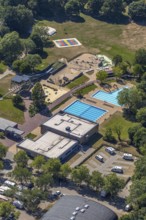 Aerial photo, ENNI Solimare swimming pool, Vinn, Mörs, Ruhr area, North Rhine-Westphalia, Germany,