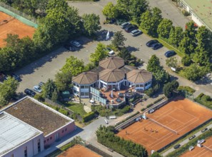 Aerial view, TPM Tennispark Mörs, 8 corners event location restaurant, Vinn, Mörs, Ruhr area, North