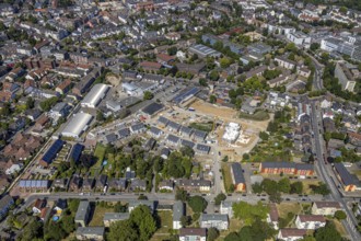 Aerial photo, new development area, construction project Teutonenstraße, Vinn, Mörs, Ruhr area,