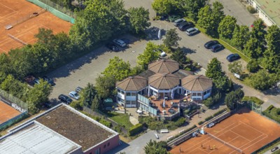 Aerial view, TPM Tennispark Mörs, 8 corners event location restaurant, Vinn, Mörs, Ruhr area, North