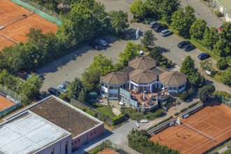 Aerial view, TPM Tennispark Mörs, 8 corners event location restaurant, Vinn, Mörs, Ruhr area, North