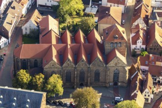 Aerial view, city centre, Ev.-Luth. St.-Martini Church, Minden, East Westphalia-Lippe, OWL, North