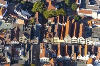 Aerial view, old town, city centre, Minden, Ostwestfalen-Lippe, OWL, North Rhine-Westphalia,