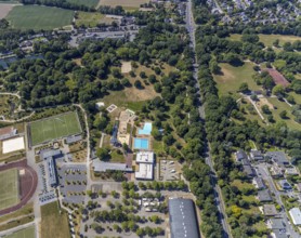 Aerial photo, ENNI Solimare swimming pool, Vinn, Mörs, Ruhr area, North Rhine-Westphalia, Germany,
