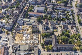 Aerial view, Horten C&A wasteland, new construction of 139 rental flats, Mörs, Ruhr area, North