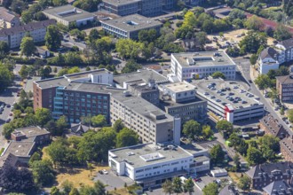 Aerial photo, St. Josef Hospital, Asberg, Mörs, Ruhr area, North Rhine-Westphalia, Germany, DE,