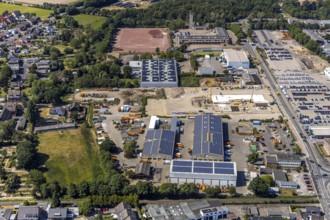 Aerial view, construction site ENNI factory and administration building, former carpentry Cleve,