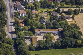 Aerial photo, motorway police station Mörs, Venloer Straße, Mörs, Ruhr area, North