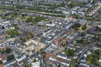 Aerial view, Horten C&A wasteland, new construction of 139 rental flats, Mörs, Ruhr area, North